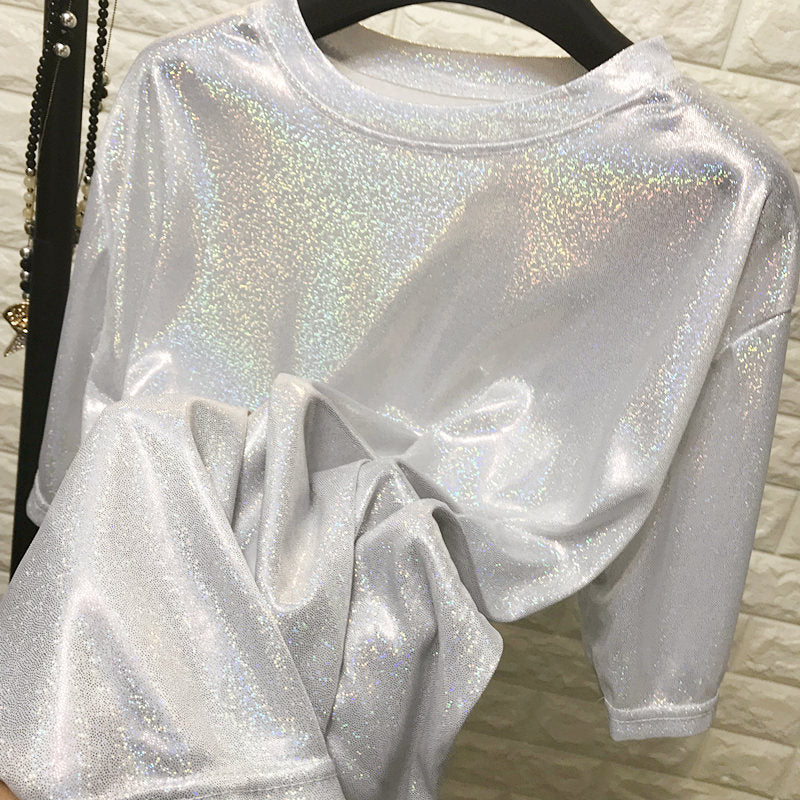 Retro Pink Glitter Top