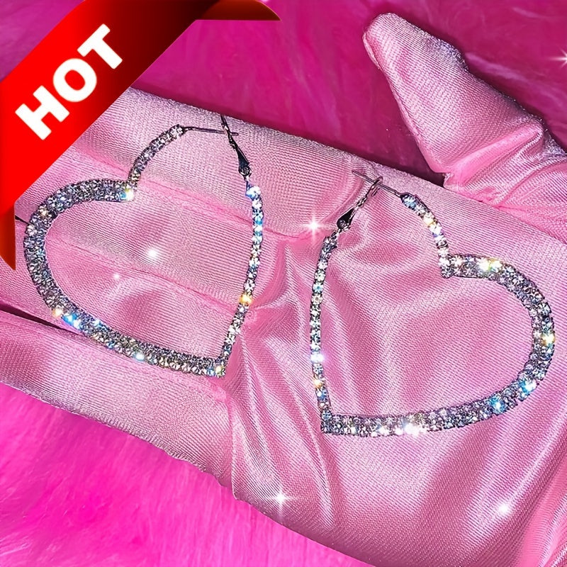Rhinestone Heart Earrings