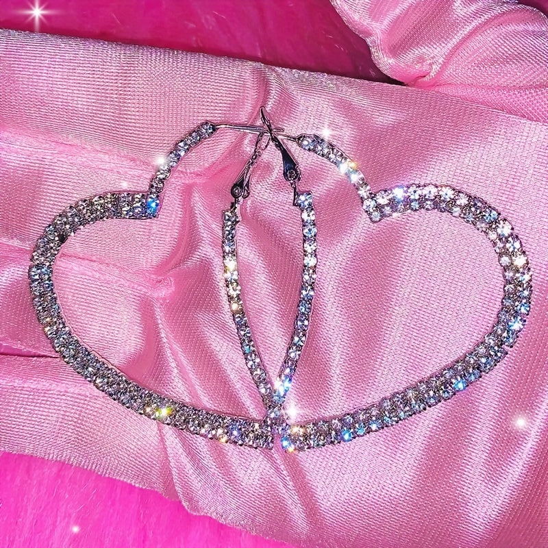 Rhinestone Heart Earrings