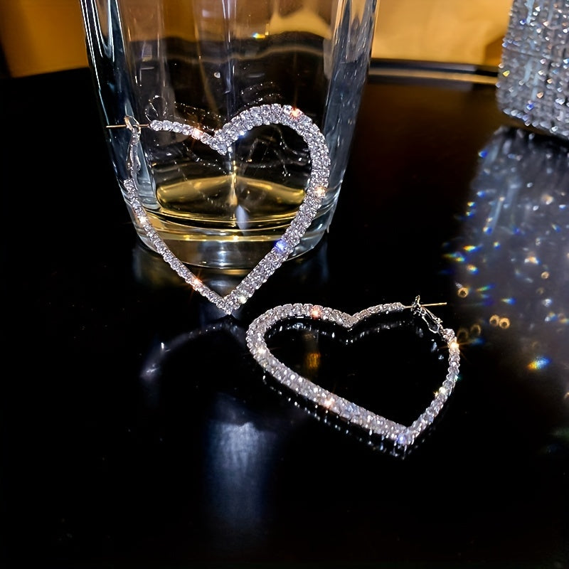 Rhinestone Heart Earrings
