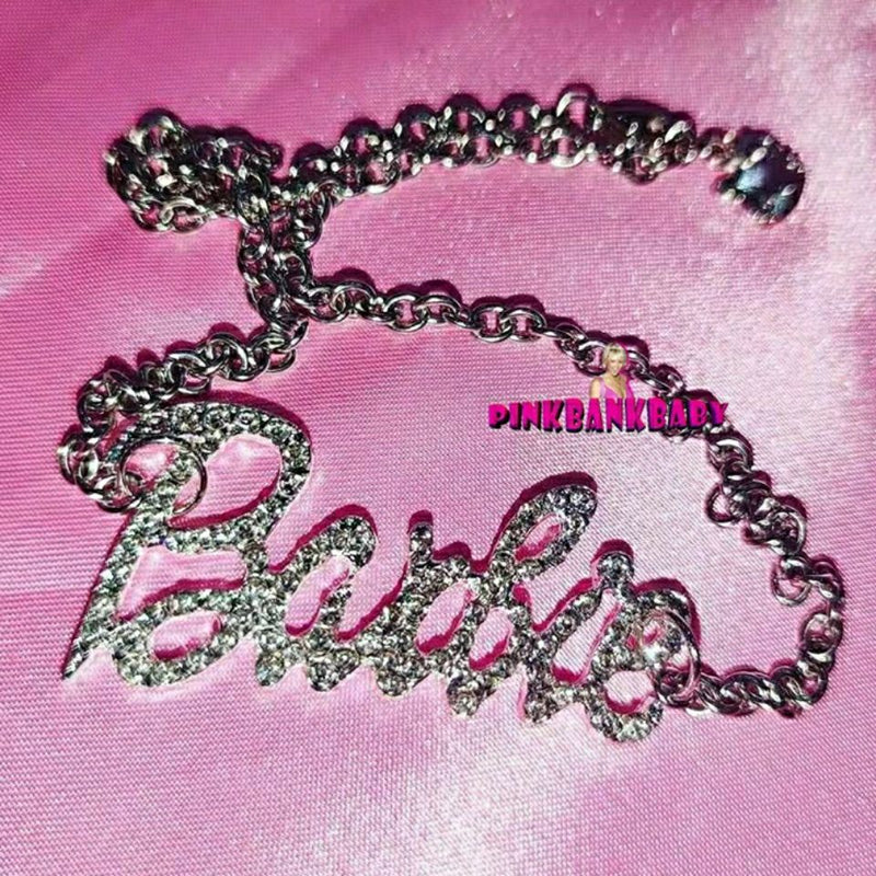 Barbiecore Rhinestone Choker