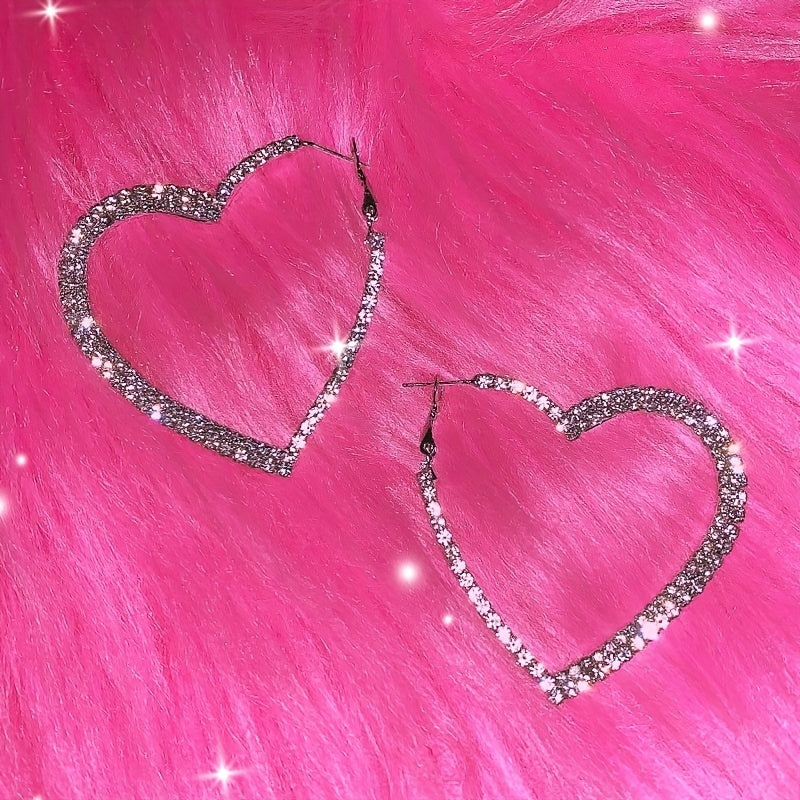 Rhinestone Heart Earrings