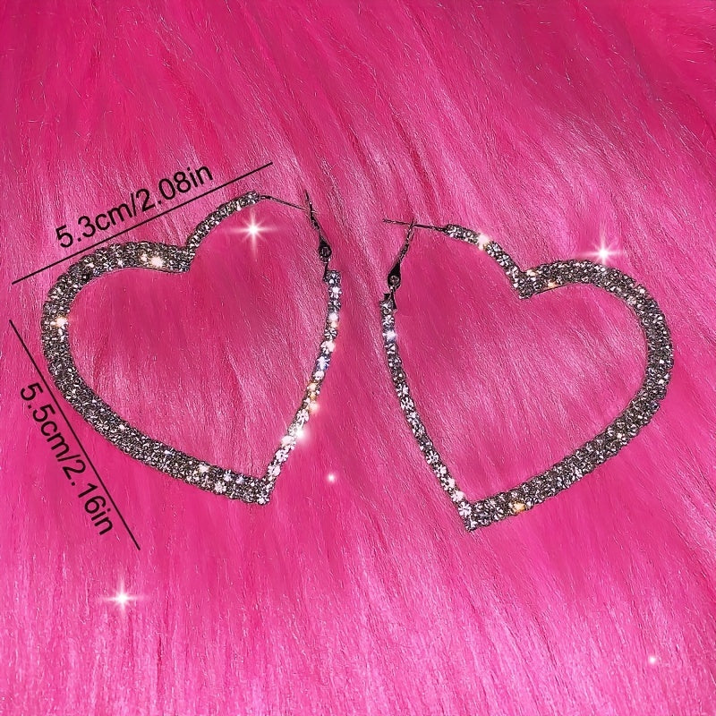 Rhinestone Heart Earrings