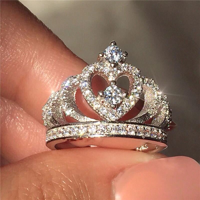 Wholesale Fashion Rose Gold Plated Silver Crown Rings Engagement Bridal Ring  - China Jewellery and Fashion Jewelry price | Made-in-China.com