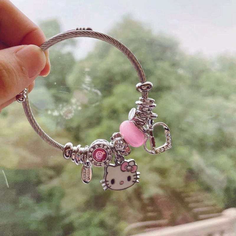Hello Kitty Silver Rhinestone Bracelet