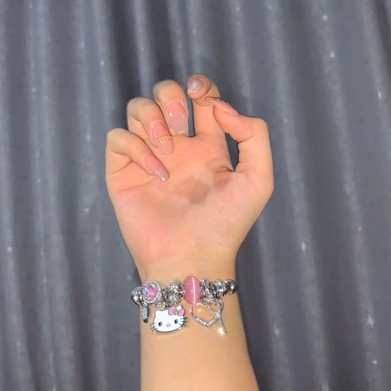 Hello Kitty Silver Rhinestone Bracelet