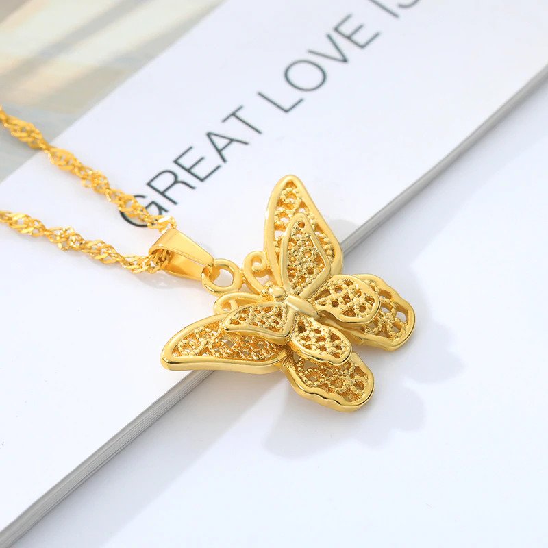 Gold Butterfly Charm Choker