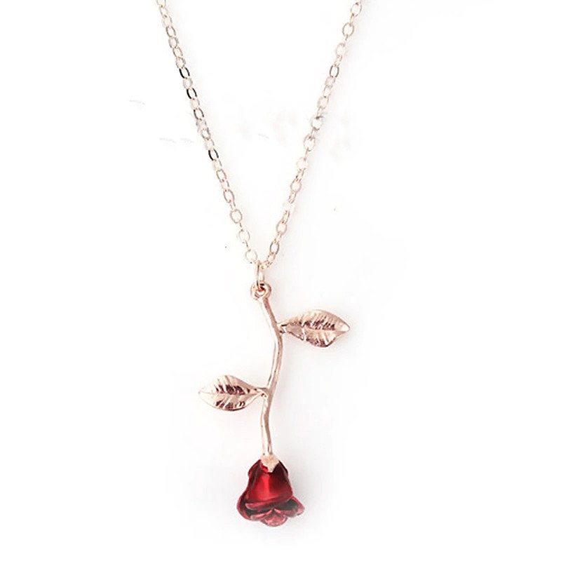 Rose Flower Pendant Necklace