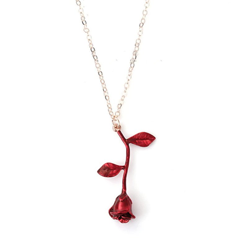 Rose Flower Pendant Necklace