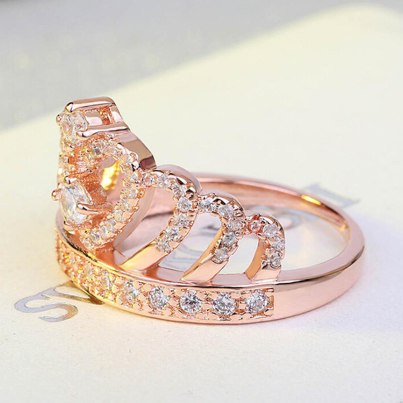 Princess Tiara Rose Gold Ring