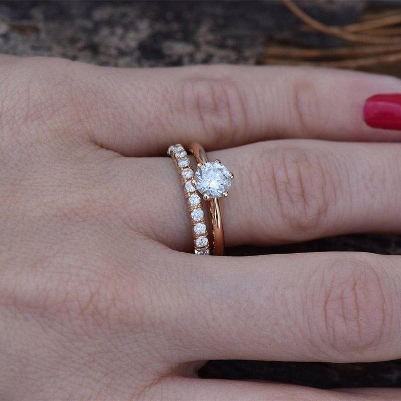 Olivia Crystal Engagement Ring Set