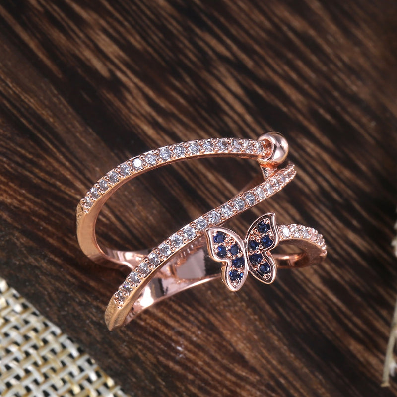 Romantic Butterfly Trail Ring