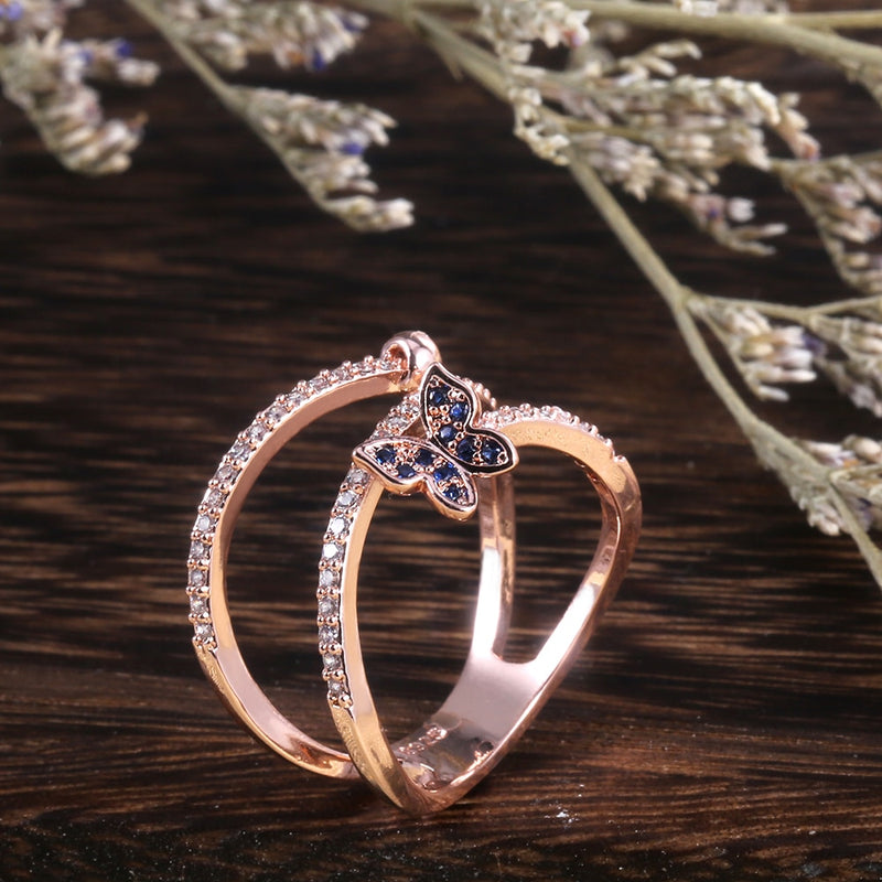 Romantic Butterfly Trail Ring