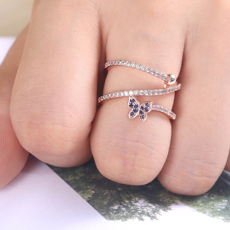 Romantic Butterfly Trail Ring