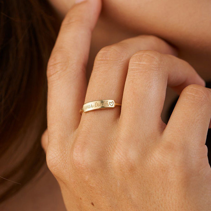 Minimalist Gold Custom Ring Band