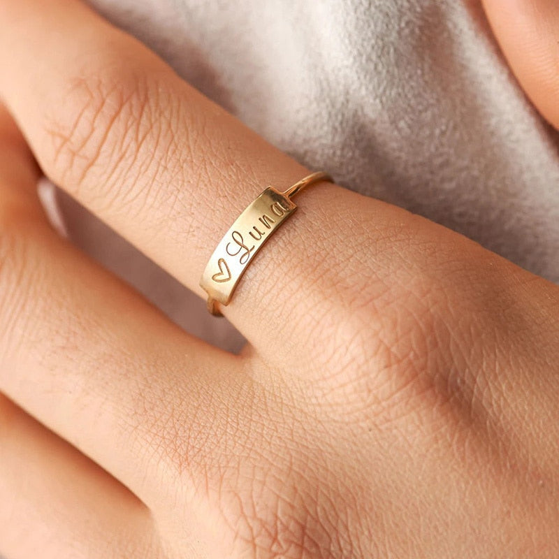 Minimalist Gold Custom Ring Band