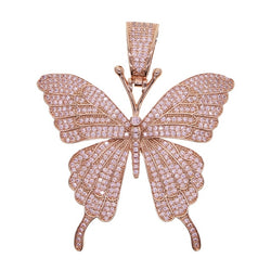 Iced Out Butterfly Charm Necklace