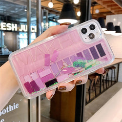 pink glitter makeup phone case 