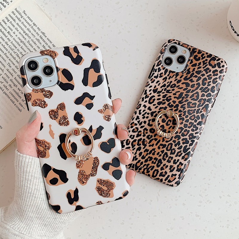leopard iphone case with holder