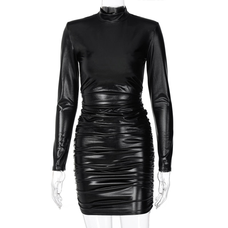 Runway Leather Mini Dress