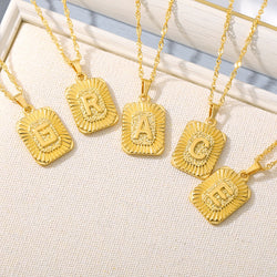 Initial Letter Gold Plate Necklace