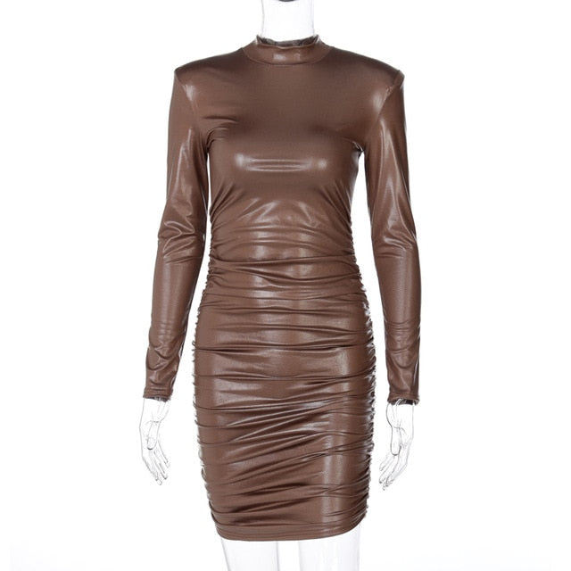 Runway Leather Mini Dress