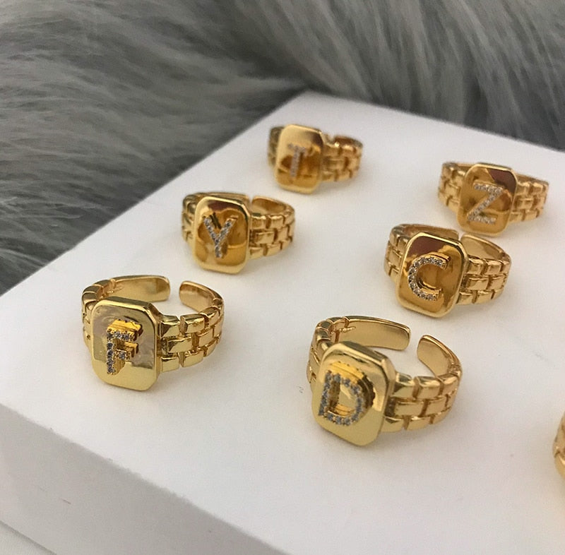 14k Gold Plated Monogram Ring