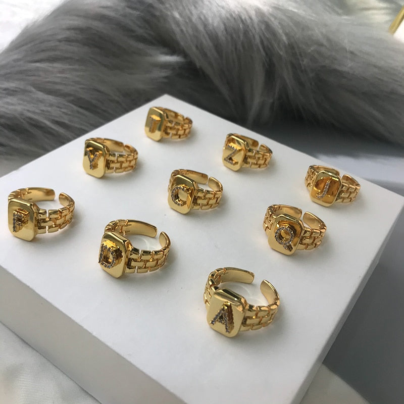 14k Gold Plated Monogram Ring
