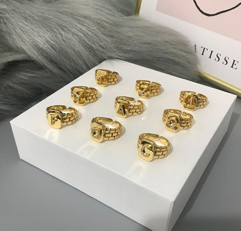 14k Gold Plated Monogram Ring