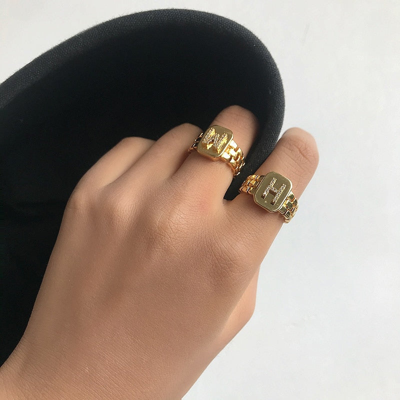 14k Gold Plated Monogram Ring