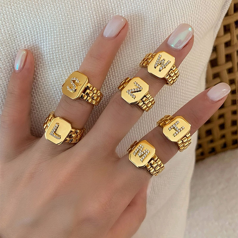 14k Gold Plated Monogram Ring