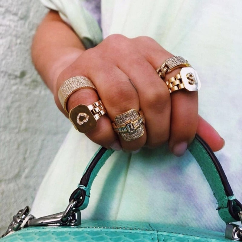 14k Gold Plated Monogram Ring