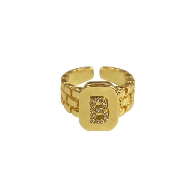 14k Gold Plated Monogram Ring