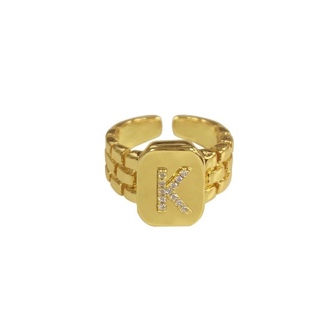 14k Gold Plated Monogram Ring