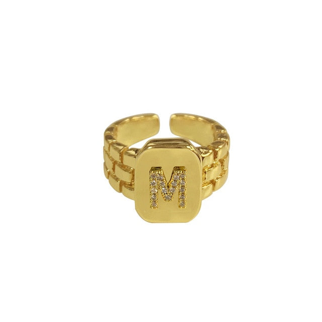 14k Gold Plated Monogram Ring