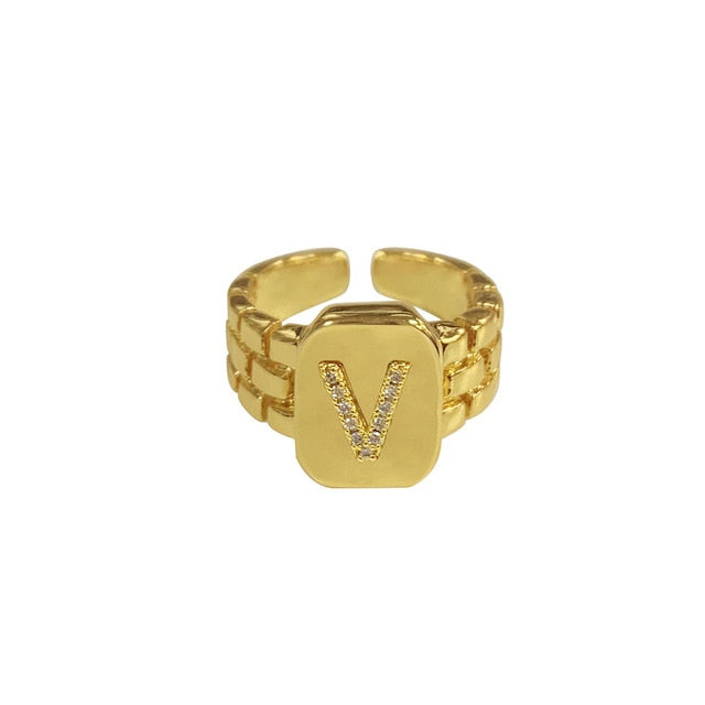 14k Gold Plated Monogram Ring