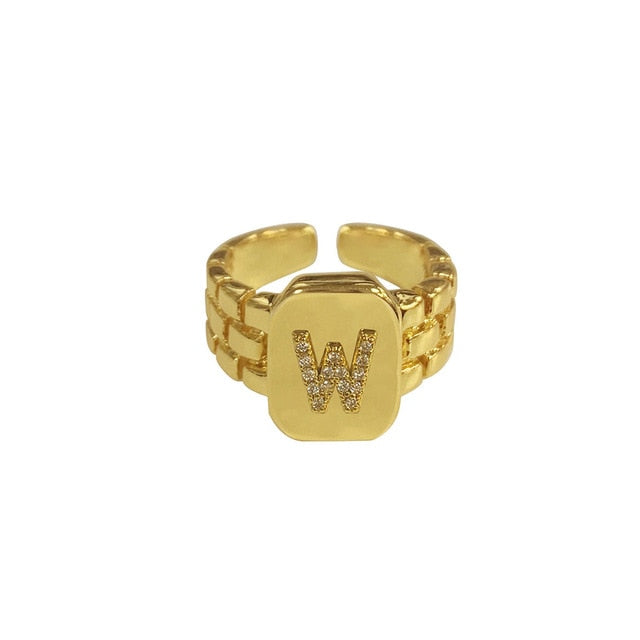 14k Gold Plated Monogram Ring