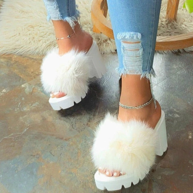 Baddie Furry Heels