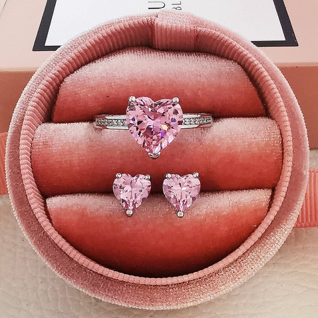 One of A Kind Crystal Heart Bundle Set