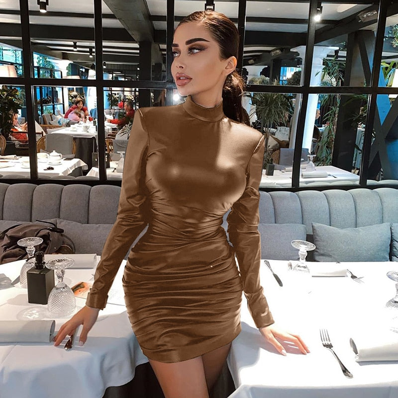 Runway Leather Mini Dress