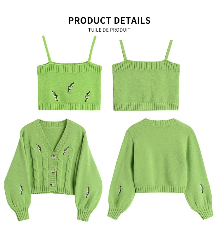 Knitted Cardigan 2-Piece Set