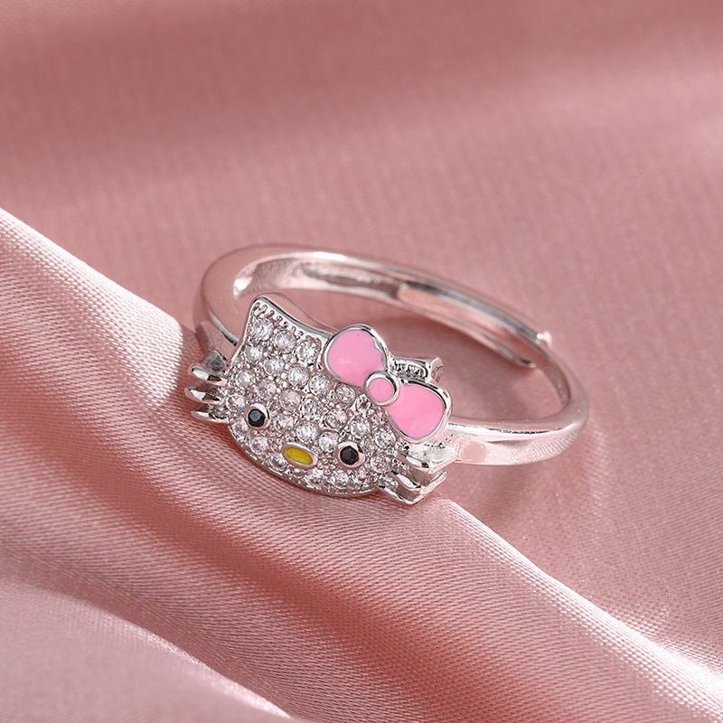 hello kitty 925 diamond ring
