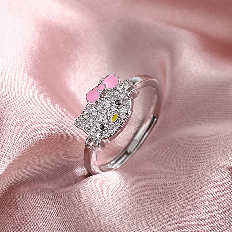 Hello kitty Sterling Silver Rhinestone Ring