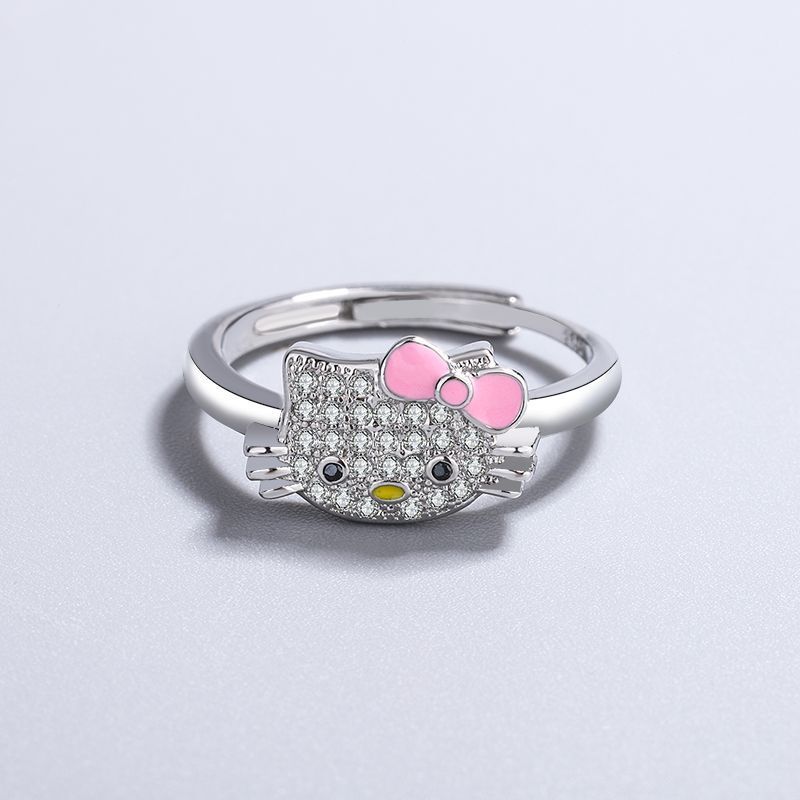 Hello kitty Sterling Silver Rhinestone Ring