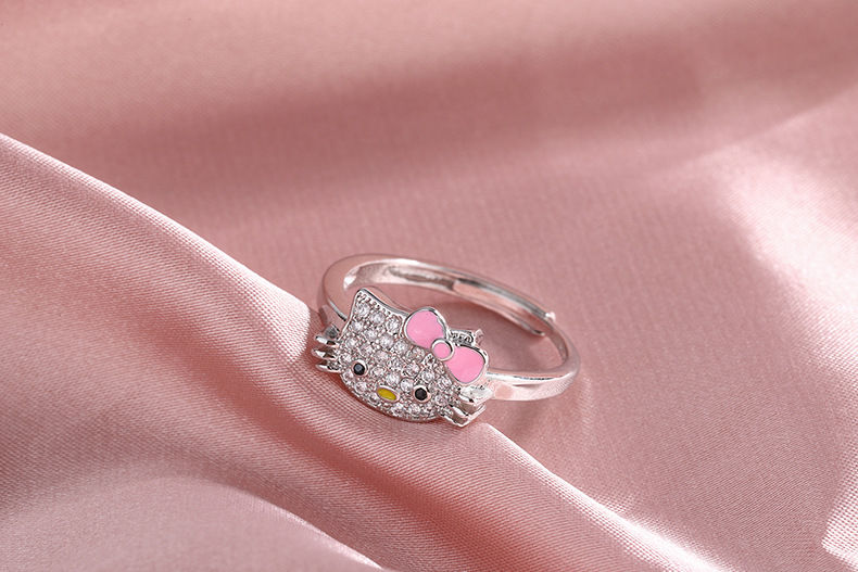 Hello kitty Sterling Silver Rhinestone Ring