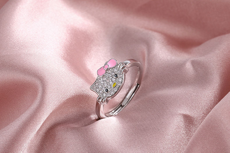 Hello kitty Sterling Silver Rhinestone Ring