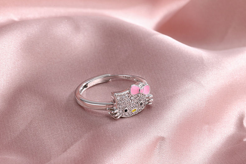 Hello kitty Sterling Silver Rhinestone Ring