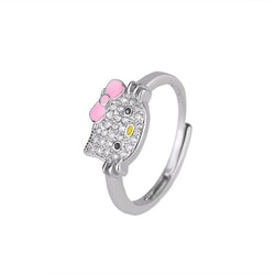 Hello kitty Sterling Silver Rhinestone Ring