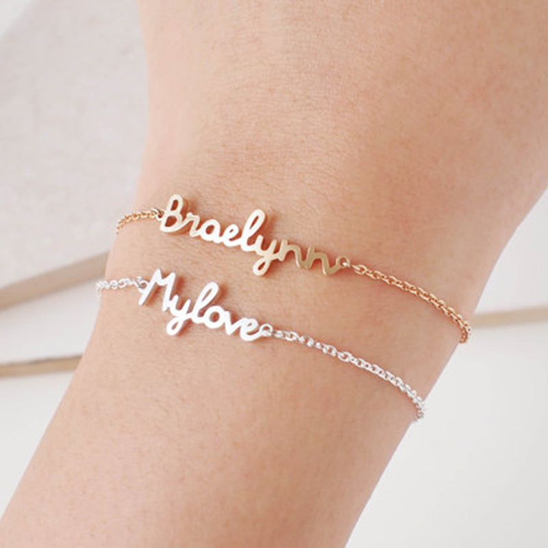 Custom Women's 925 Sterling Silver Laser Cut-Out Name Bracelet – Anavia  Jewelry & Gift