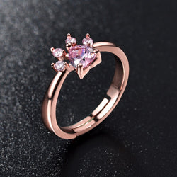 Rose Gold Paw Cat Claw Opening Adjustable